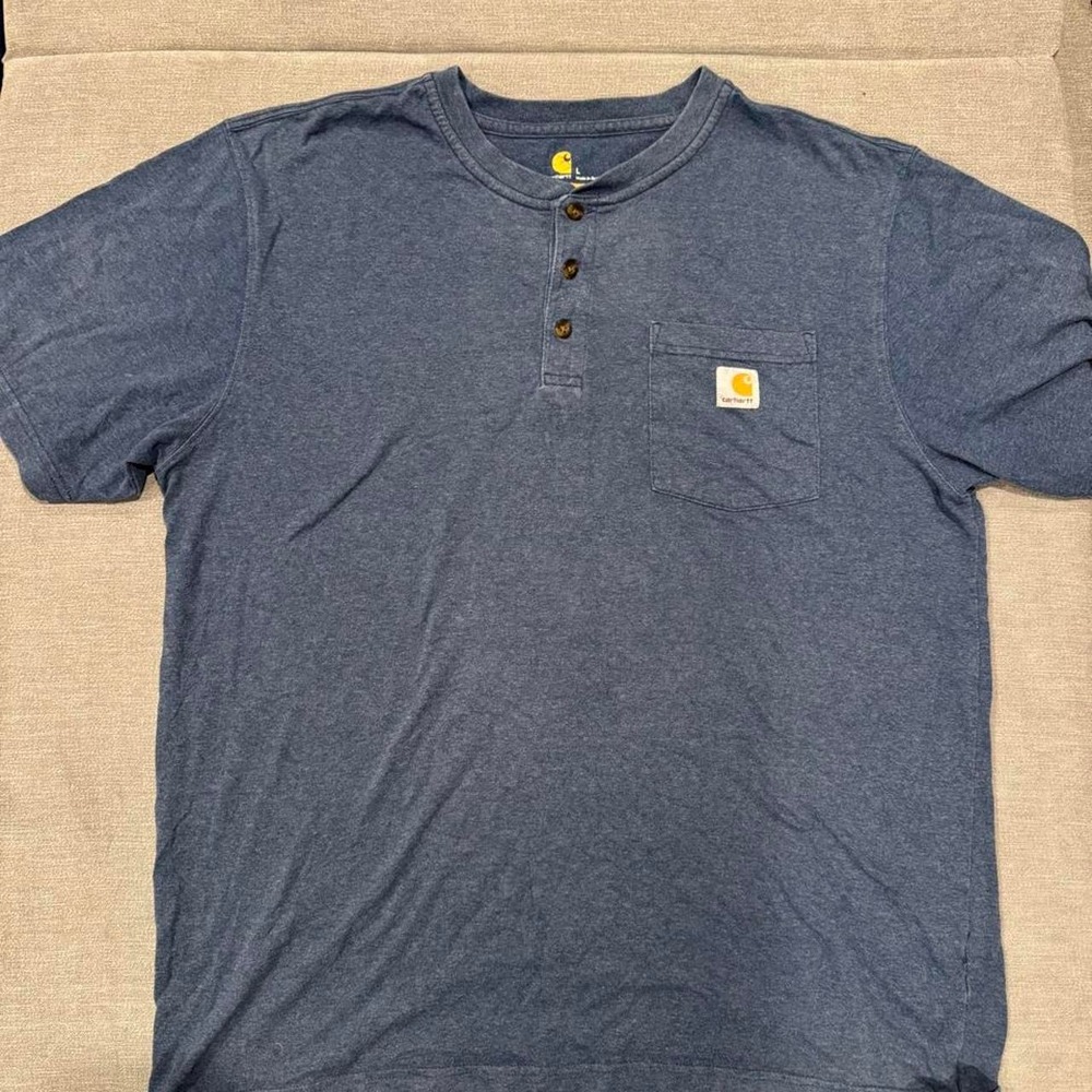 Carhartt blue henley shirt size L